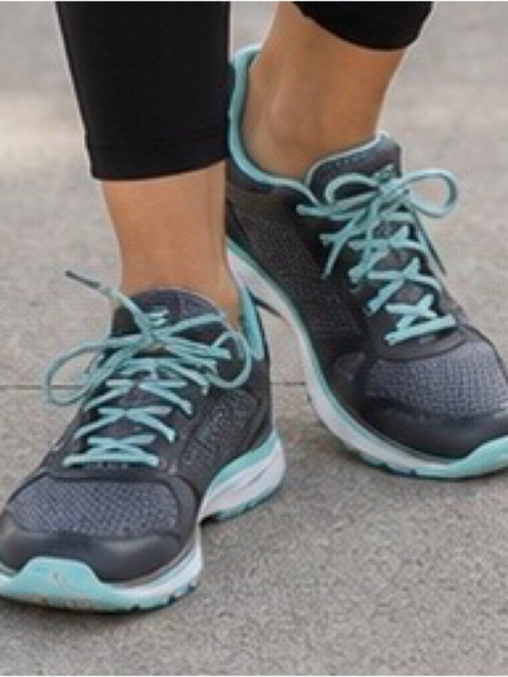 Sketchers Sketch-Flex Ultimate Women's Gray and Teal Athletic Running Shoes Sz10